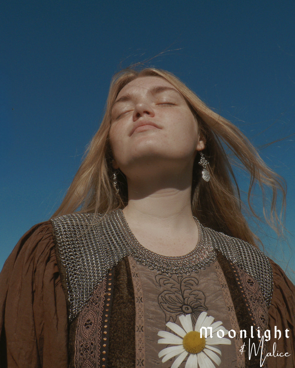 The Raina Chainmail Pauldron Piece in Stainless Steel