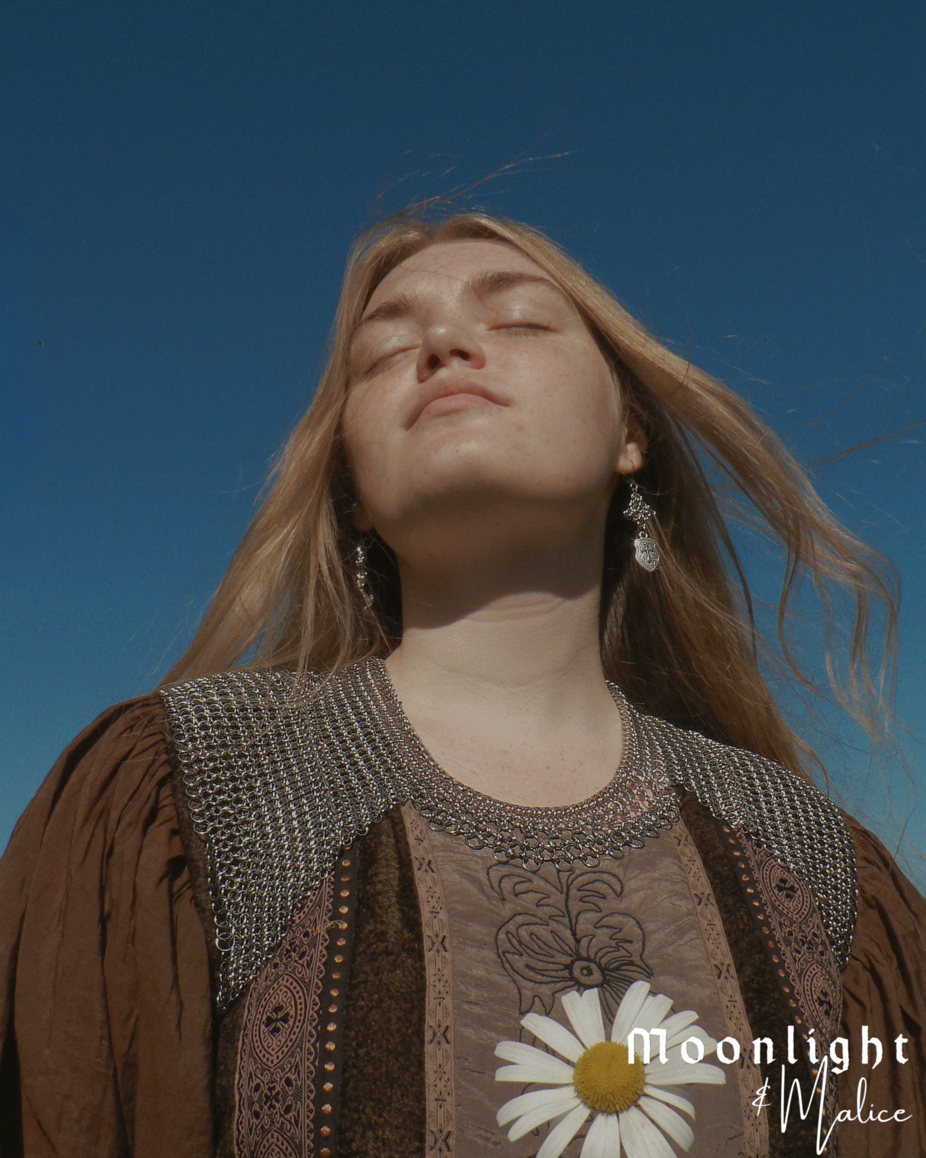 The Raina Chainmail Pauldron Piece in Stainless Steel