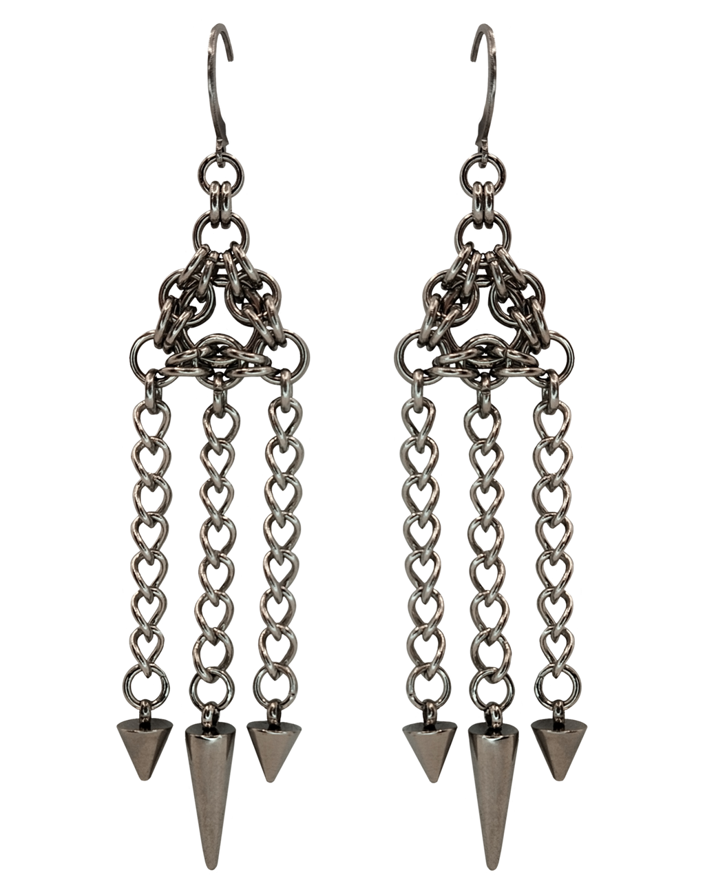 The Nova Chainmail Earrings in Stainless Steel
