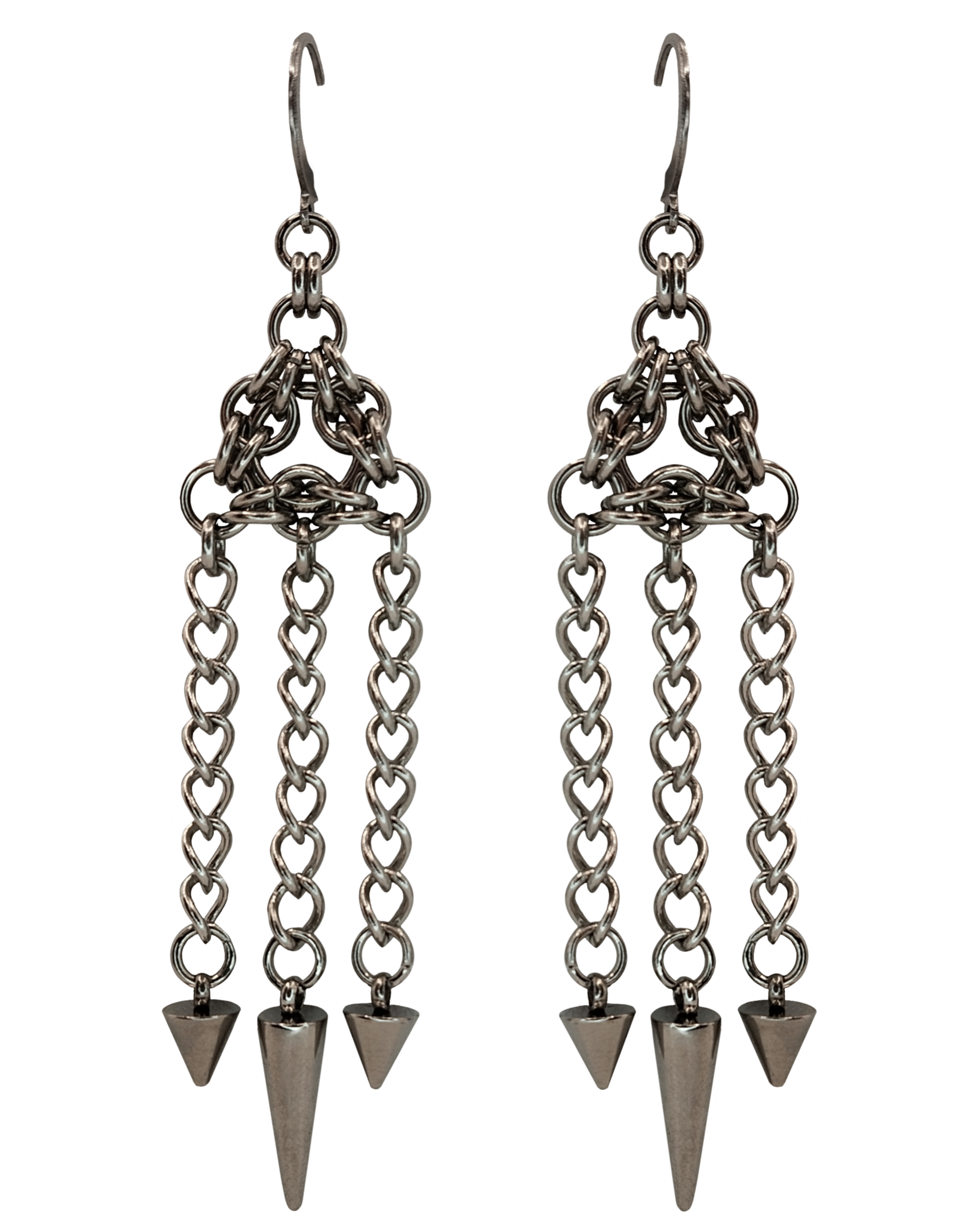 The Nova Chainmail Earrings in Stainless Steel