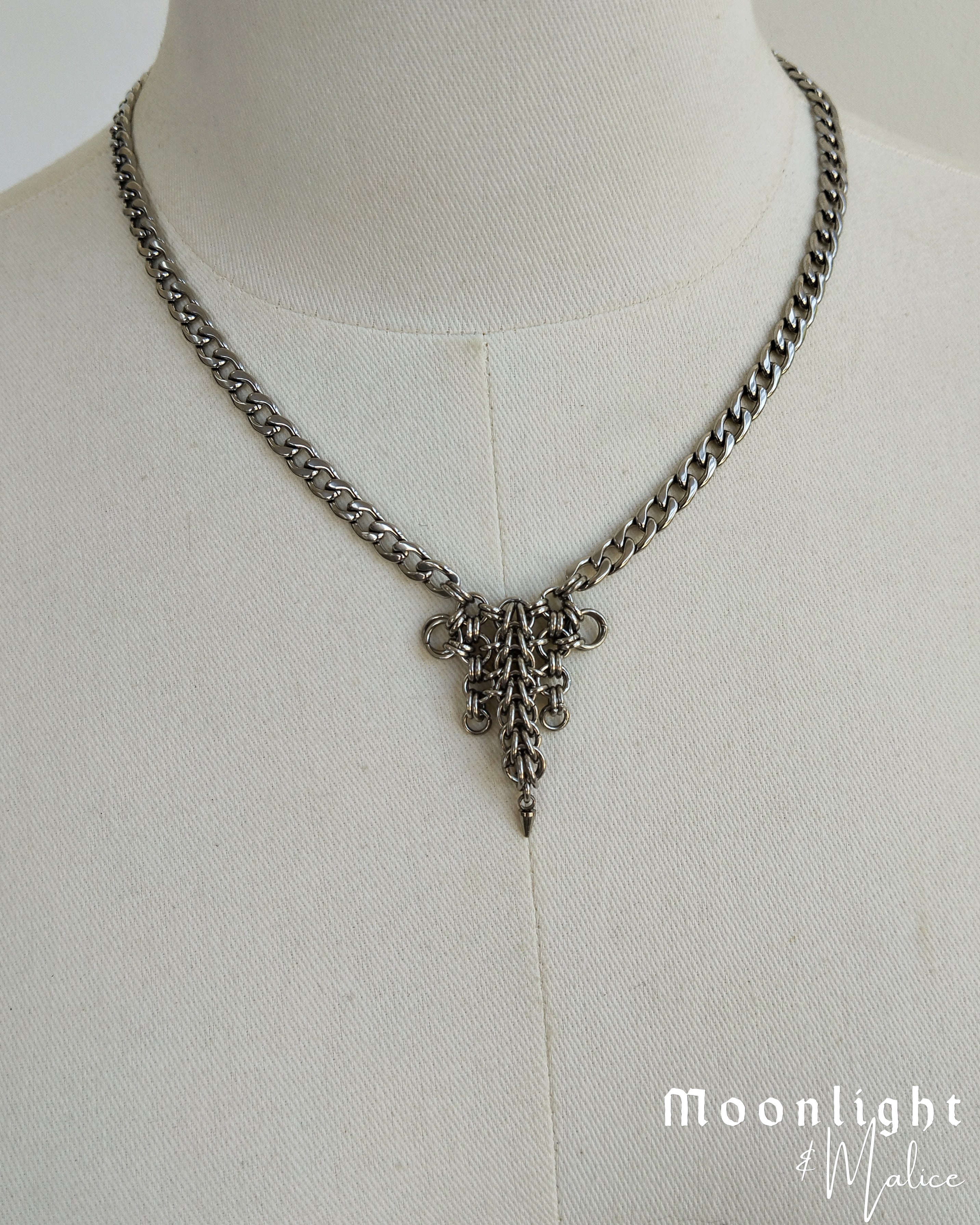 The Luna Moth Chainmail Pendant Necklace - One of a Kind