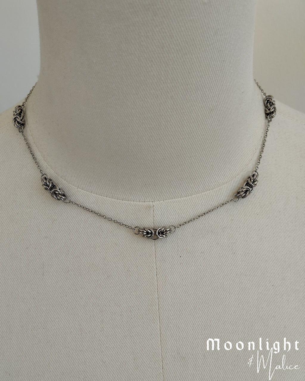 The Juniper Dainty Chainmail Choker Necklace in Stainless Steel