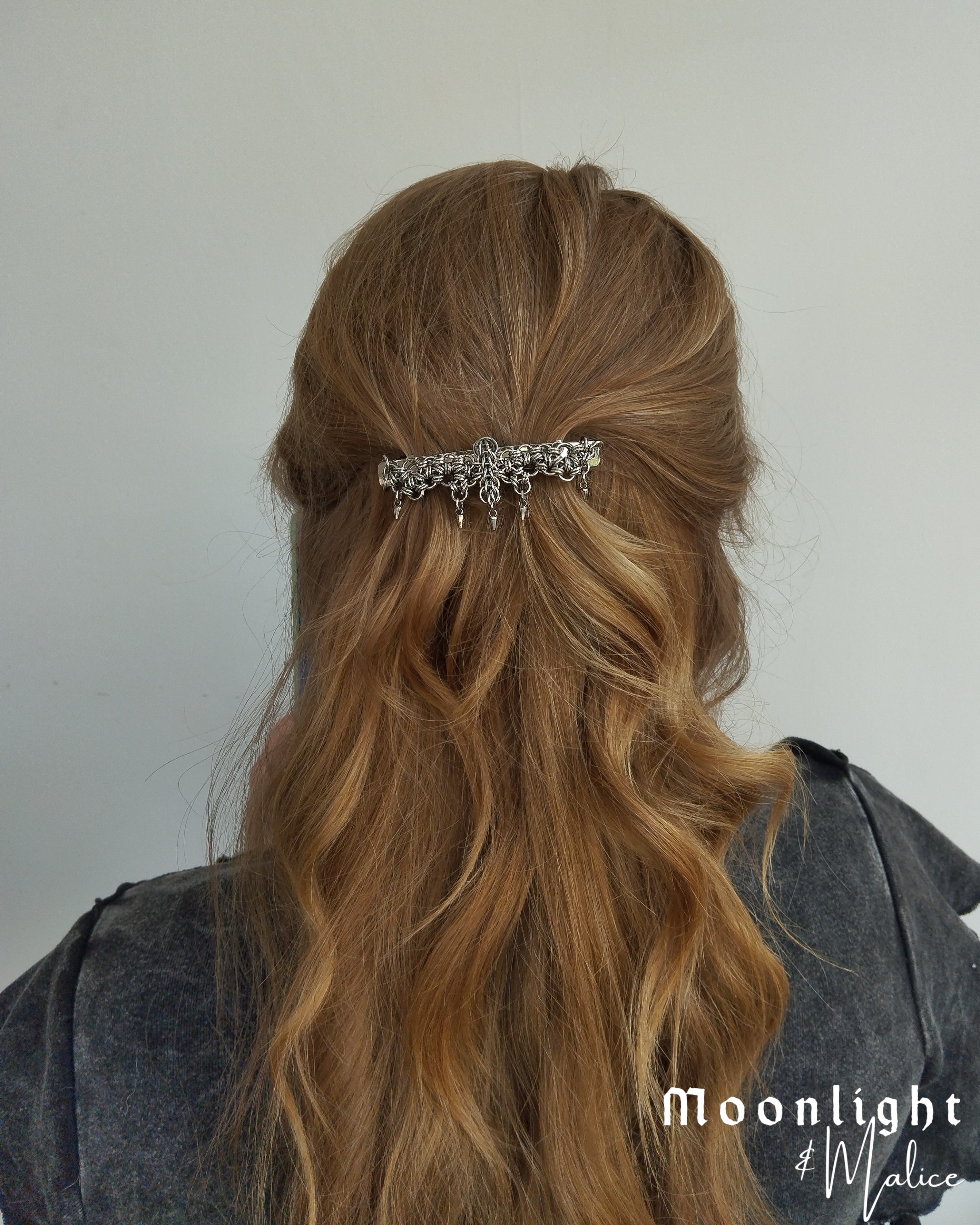 The Chainmail Bat Hair Clip in Stainless Steel - One of a Kind