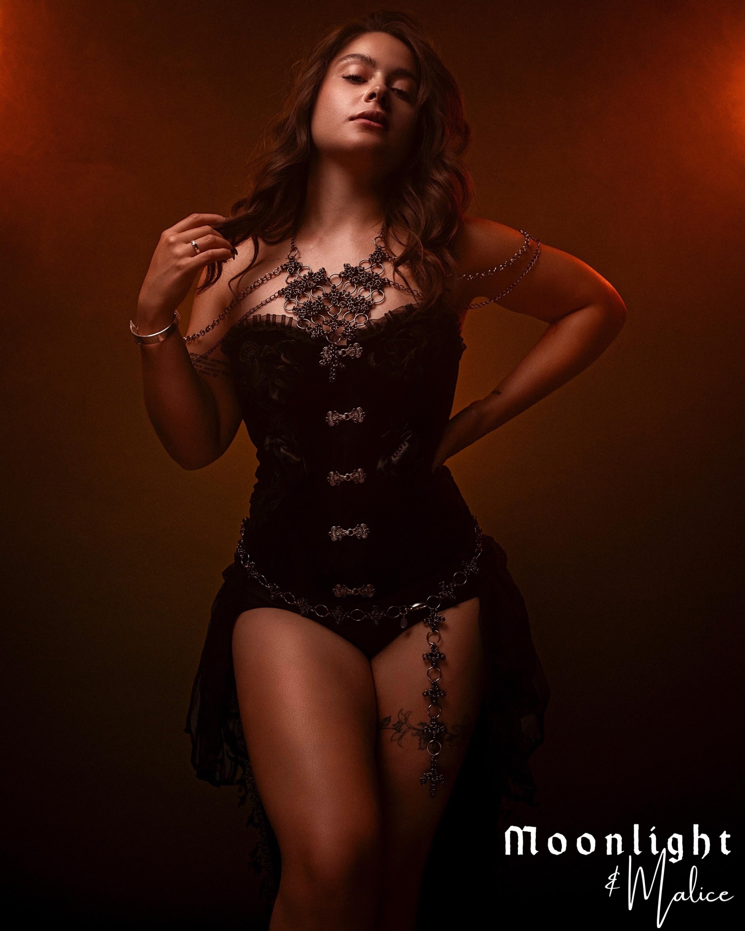 The Ayla Chainmail Cross Collar & Belt Bundle