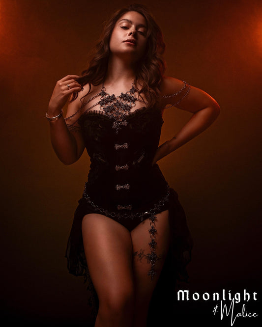 The Ayla Chainmail Cross Collar & Belt Bundle