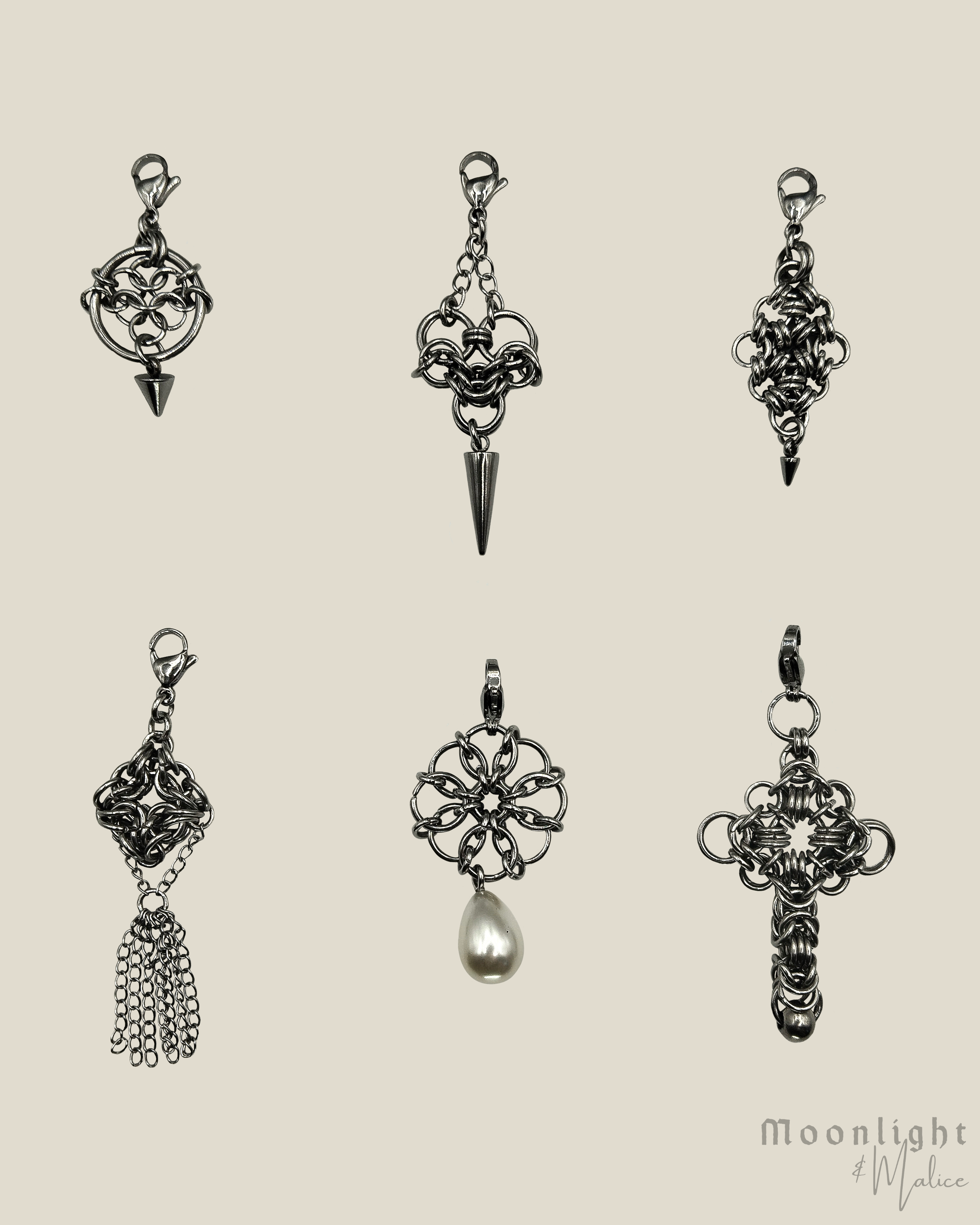 Add On Charms for Nettles Chainmail Choker in Stainless Steel