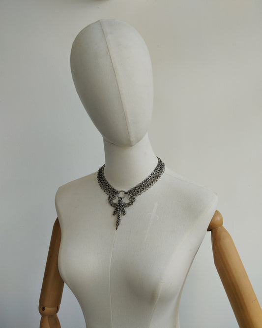 The Freya Dragonfly Chainmail Necklace in Stainless Steel
