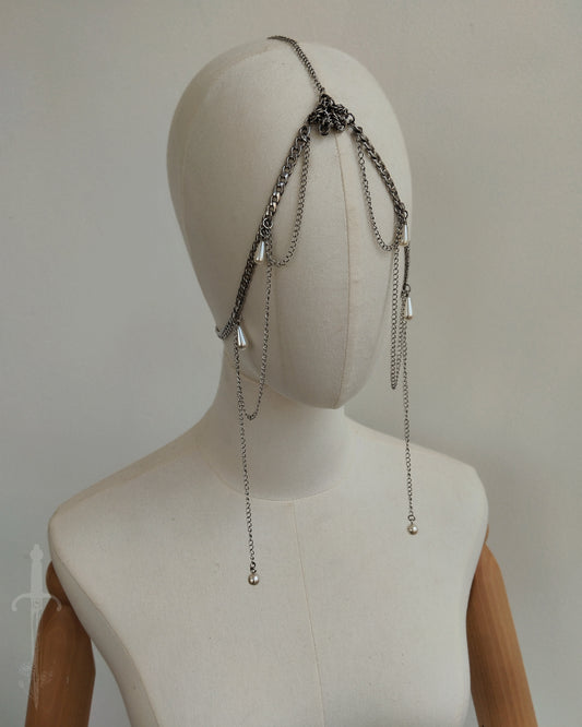 One of a Kind - The Ophelia Chainmail Head Piece in Stainless Steel