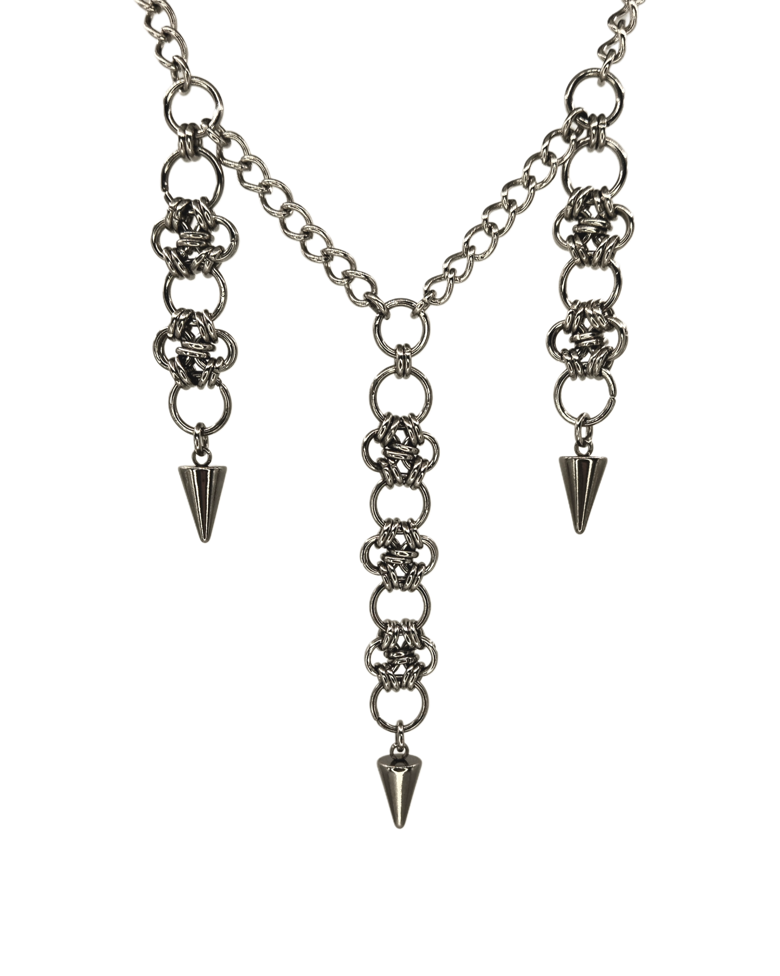 The Esme Chainmail Pendant Necklace in Stainless Steel