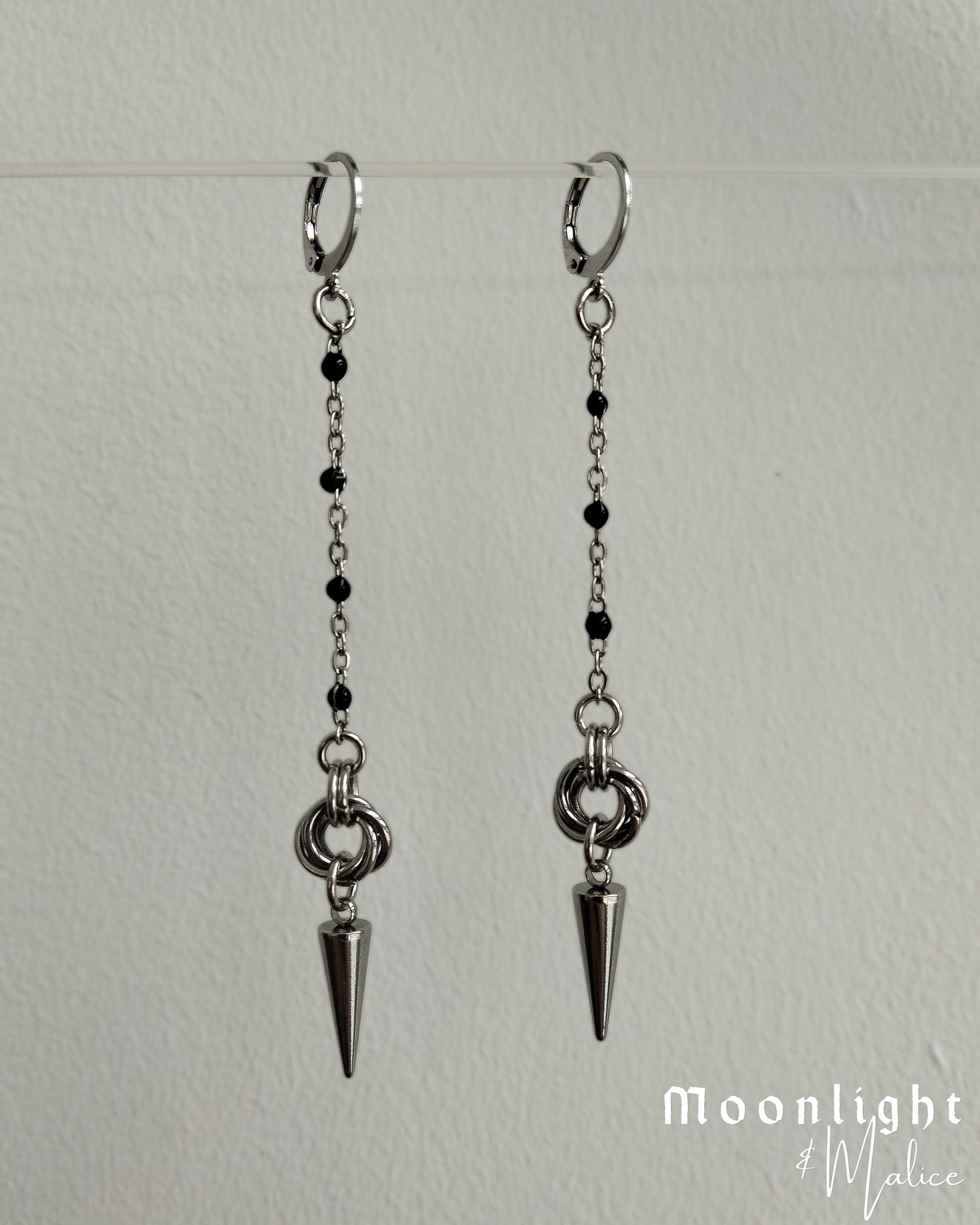 The Rosafiere Chainmail Earrings in Gun Metal Black & Stainless Steel
