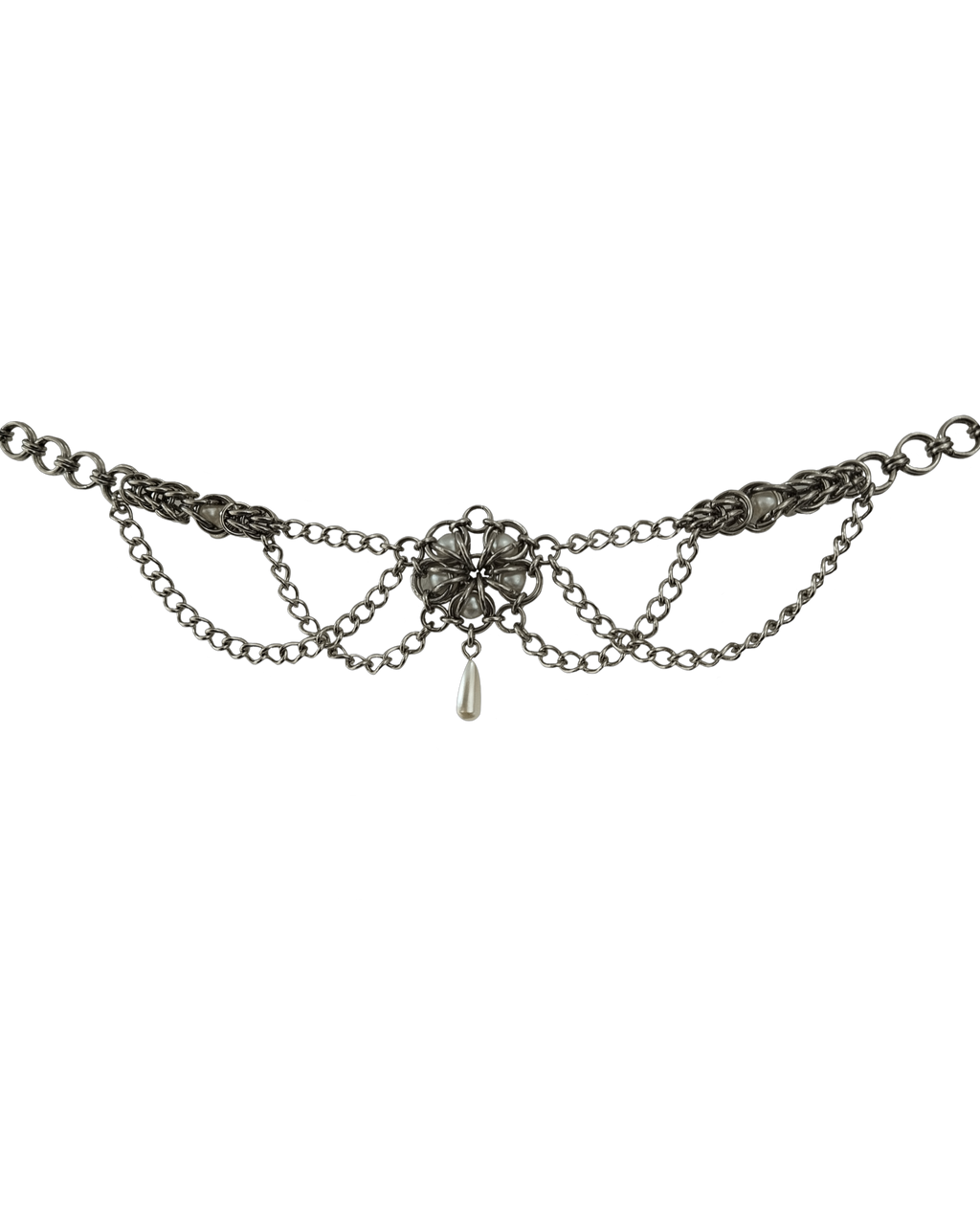 The Clytie Chainmail Choker Necklace in Stainless Steel