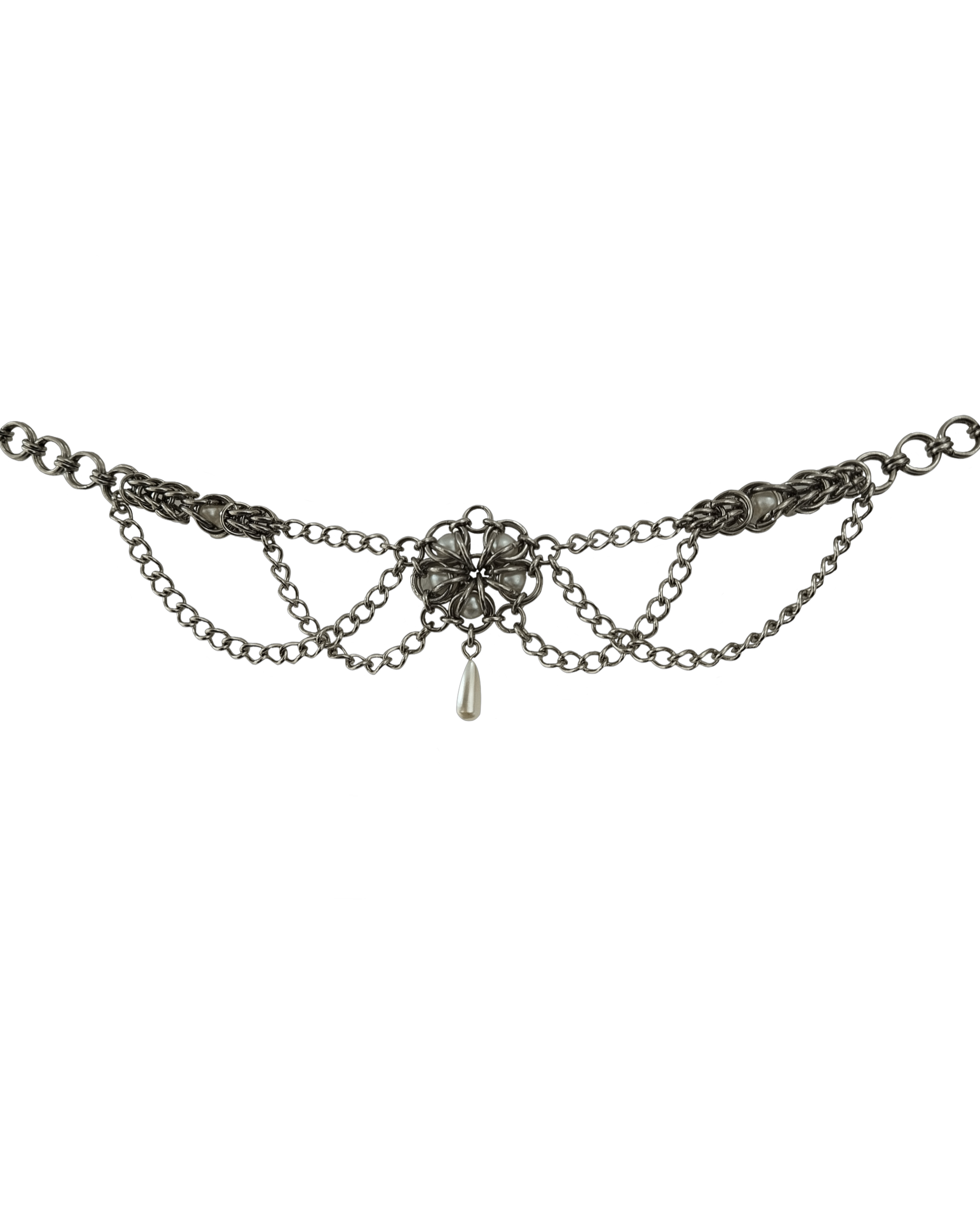 The Clytie Chainmail Choker Necklace in Stainless Steel