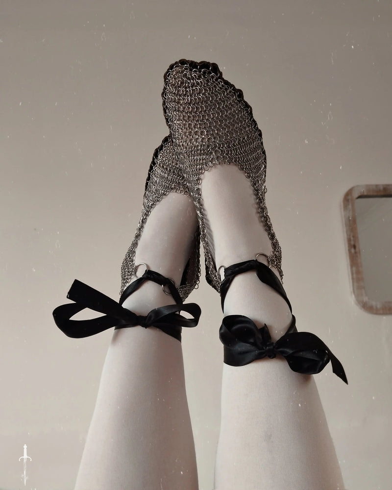 *Limited Time Only* The Chainmail Ballet Pumps in Stainless Steel The Moonlight and Malice Shop