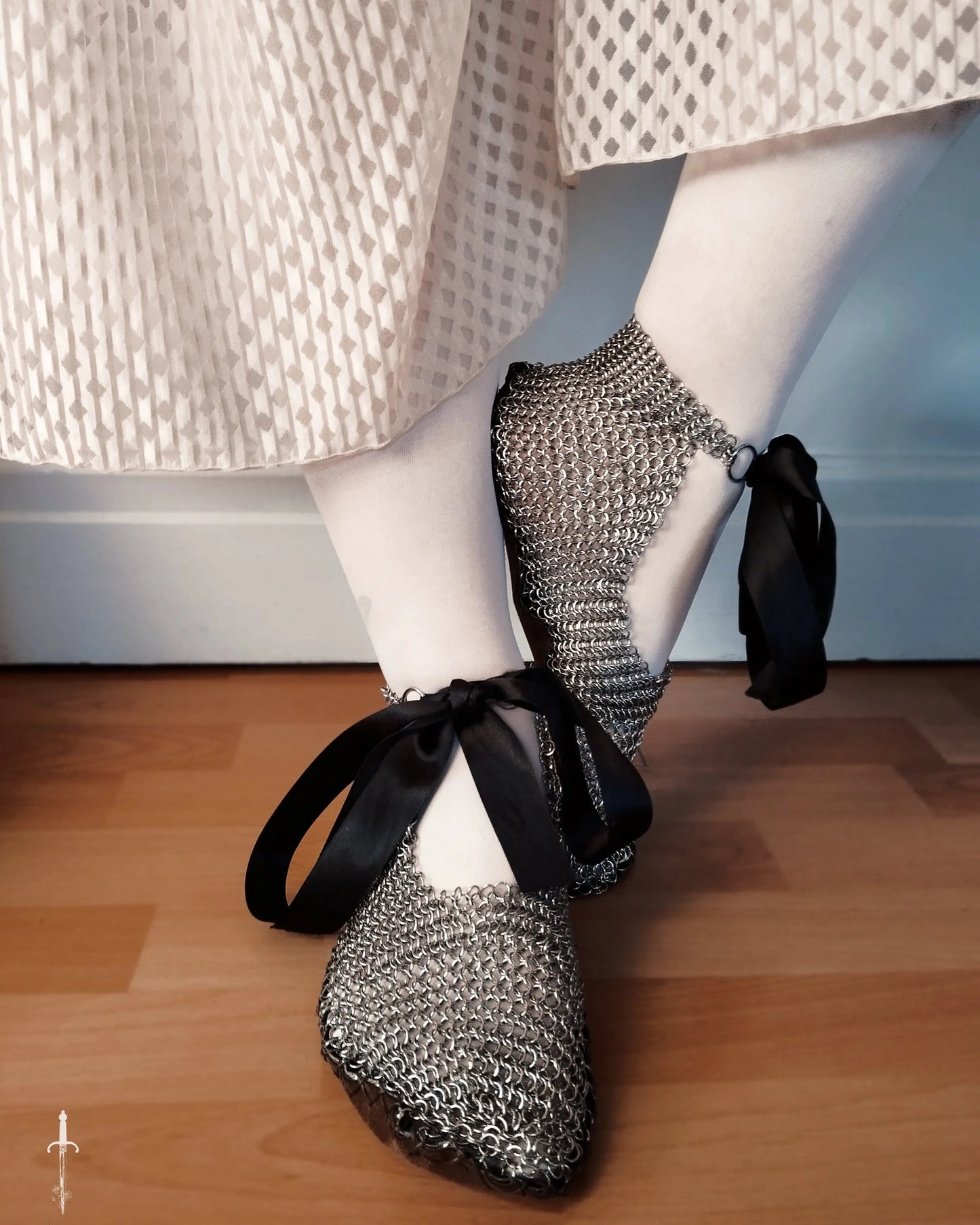 *Limited Time Only* The Chainmail Ballet Pumps in Stainless Steel The Moonlight and Malice Shop