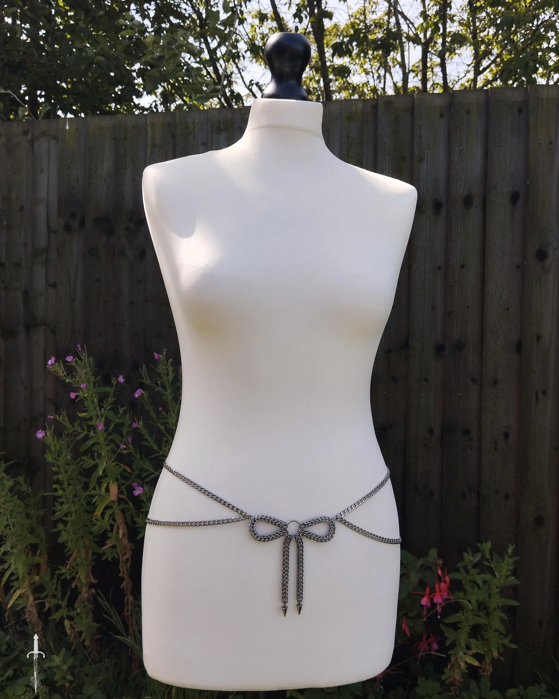 The Bow Chainmail Belt Chain in Stainless Steel The Moonlight and Malice Shop