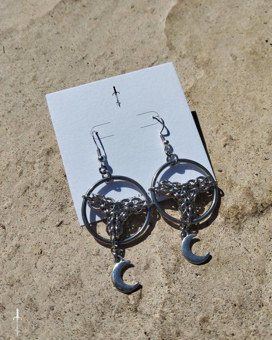 The Chainmail Sepherina Earrings in Stainless Steel The Moonlight and Malice Shop