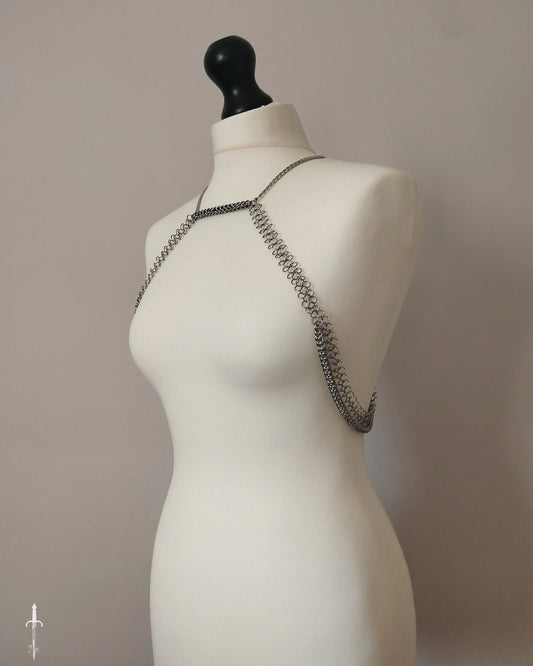 The Ophelia Chainmail Shoulder Piece in Stainless Steel The Moonlight and Malice Shop