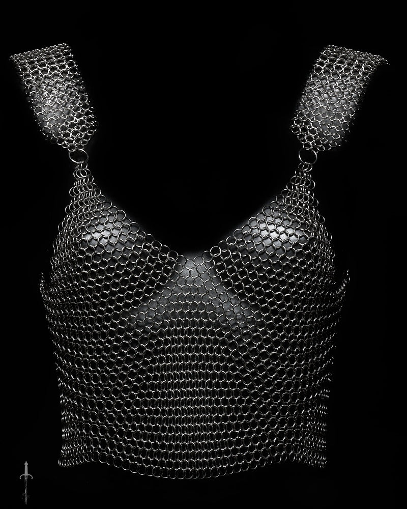 The Victoria Chainmail Crop Top in Stainless Steel The Moonlight and Malice Shop