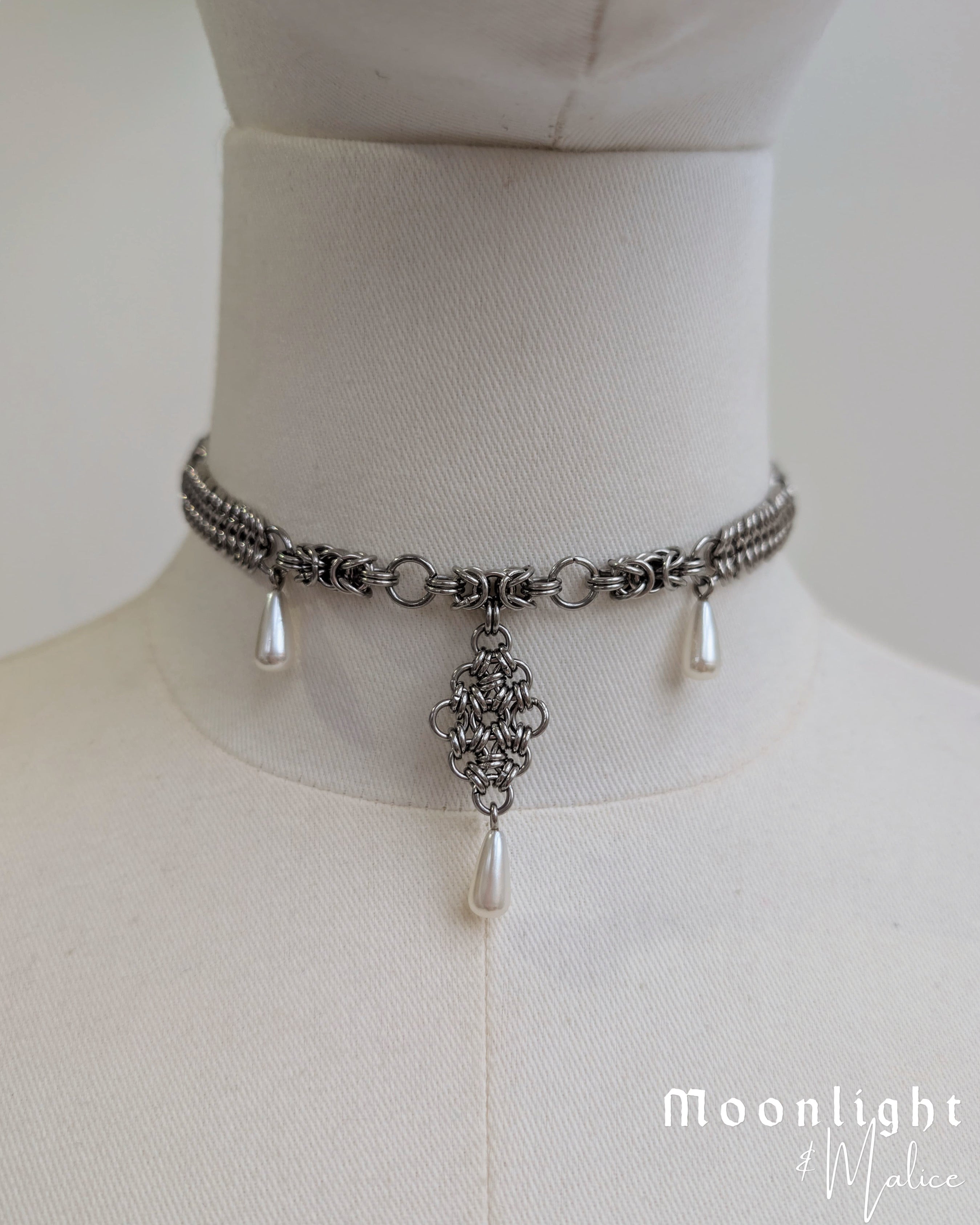 The MicroChainmail Choker Necklace in Stainless Steel